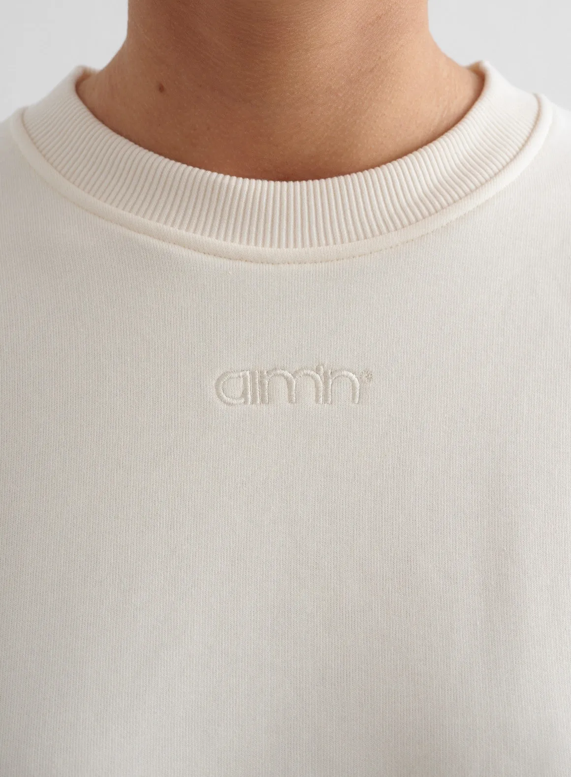 Almond White Terry Sweatshirt