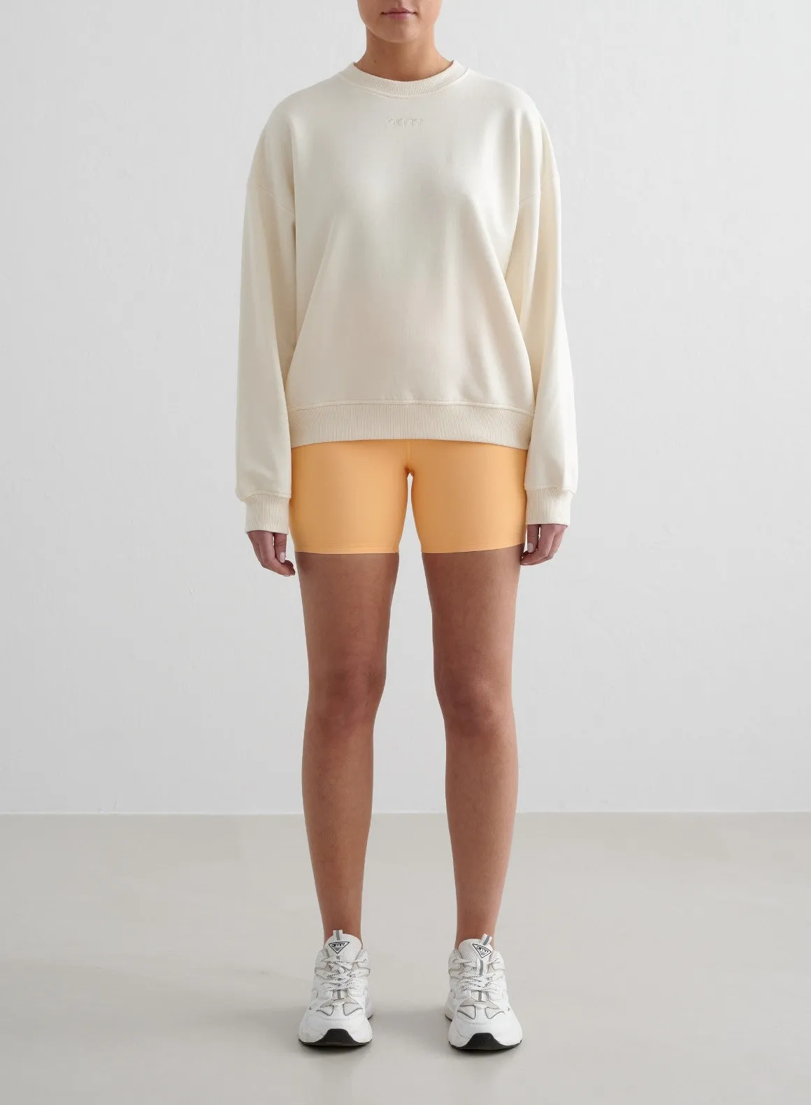 Almond White Terry Sweatshirt