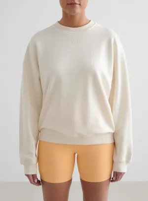 Almond White Terry Sweatshirt
