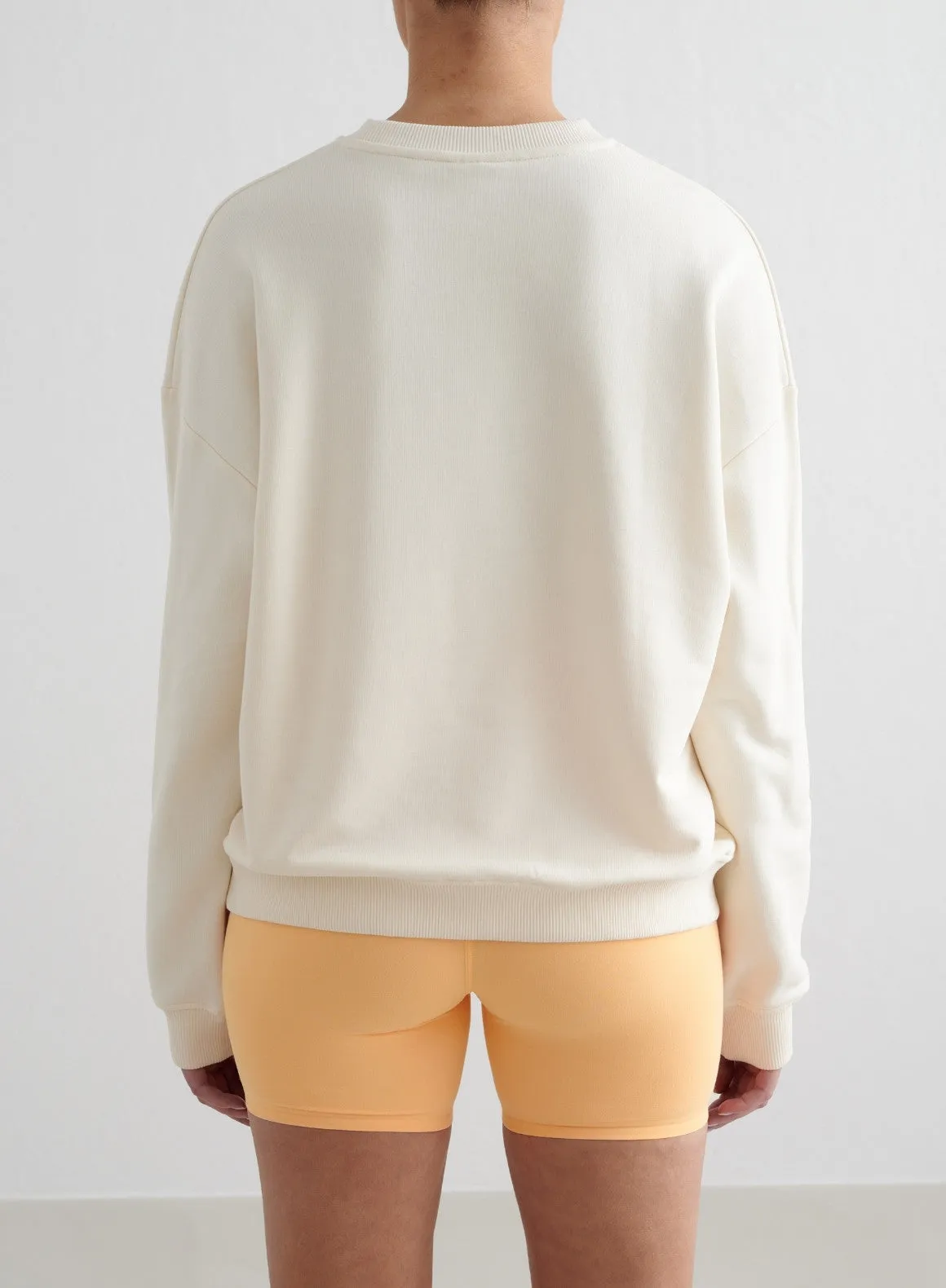 Almond White Terry Sweatshirt