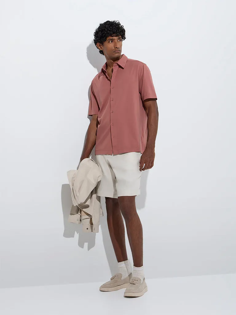 Ascot Dusty Pink Solid Relaxed-Fit Shirt