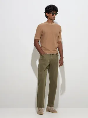 Ascot Taupe Relaxed-Fit Mid-Rise Jeans