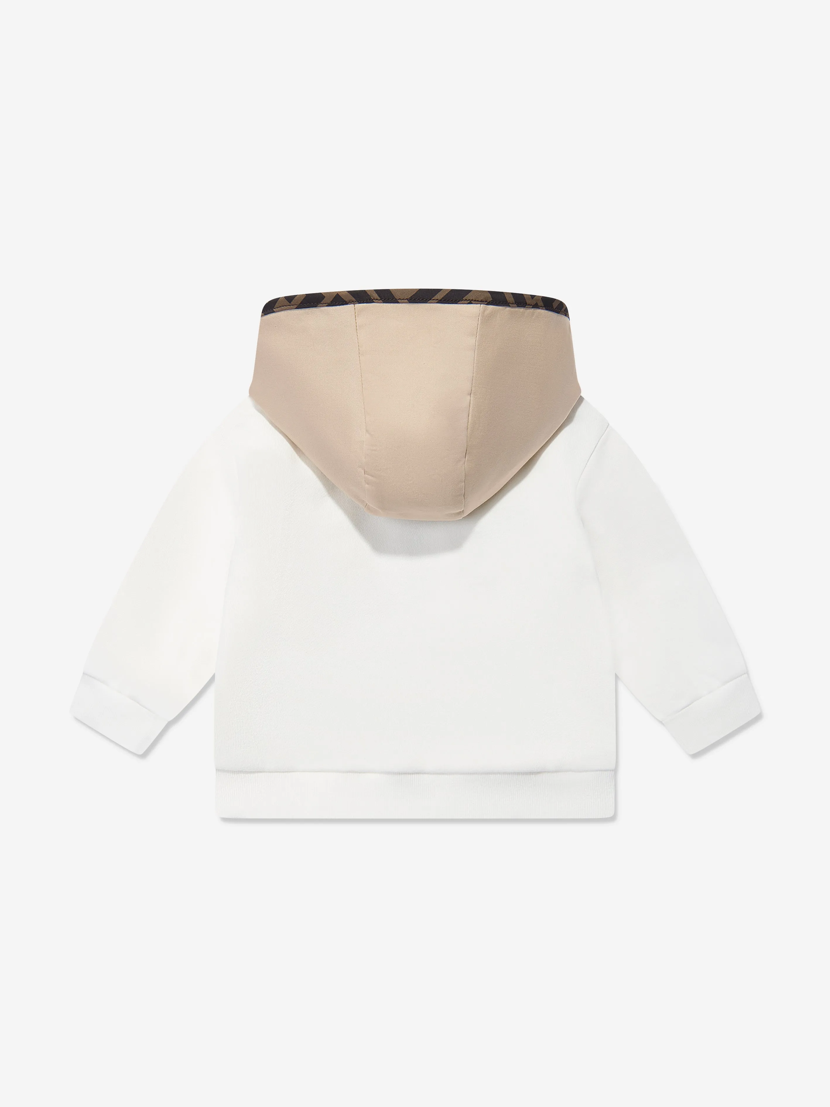 Baby Boys Stretch Gabardine Zip Up Top in Beige