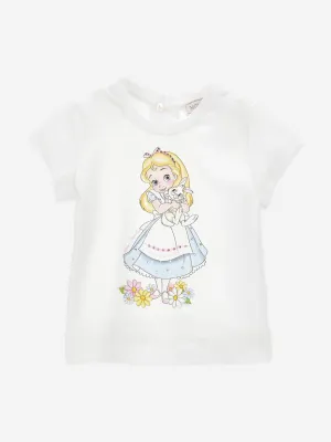 Baby Girls Alice In Wonderland T-Shirt in White