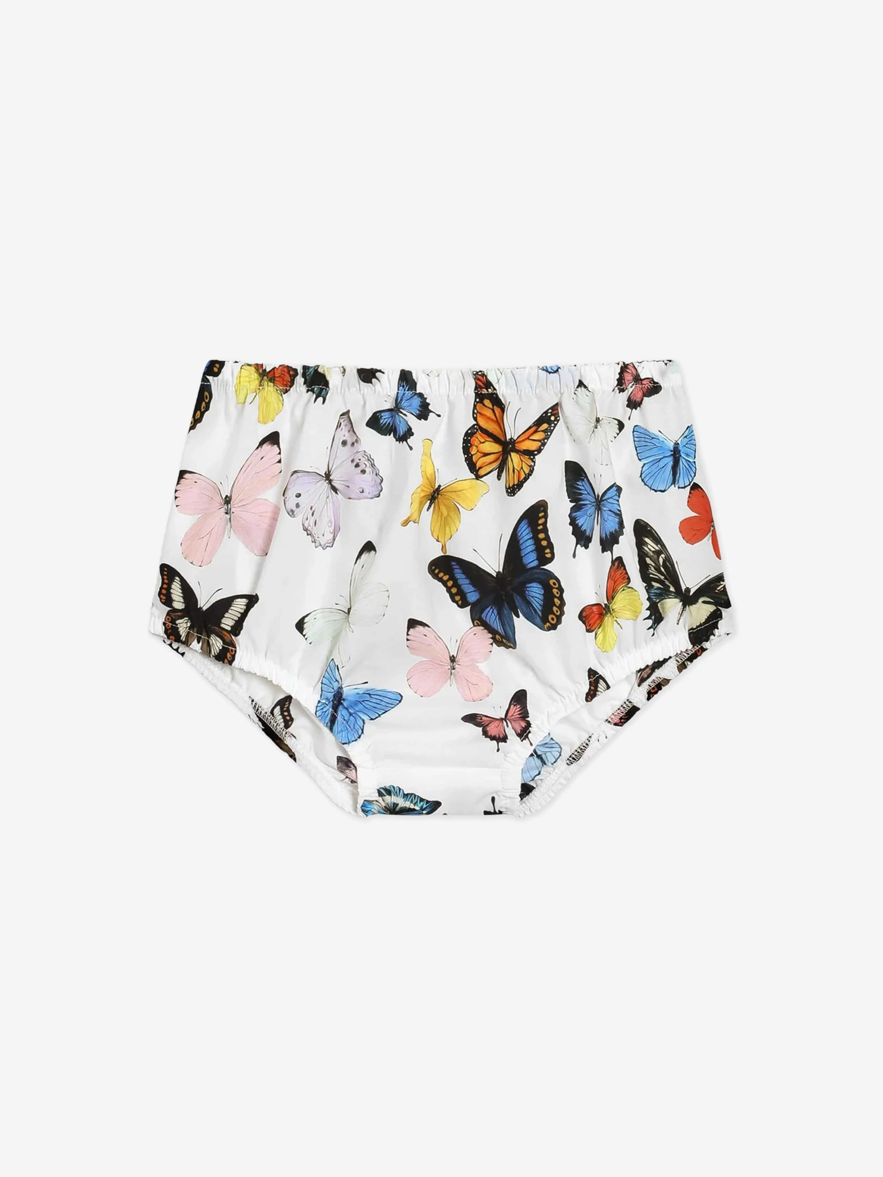 Baby Girls Butterfly Print Dress Set in White