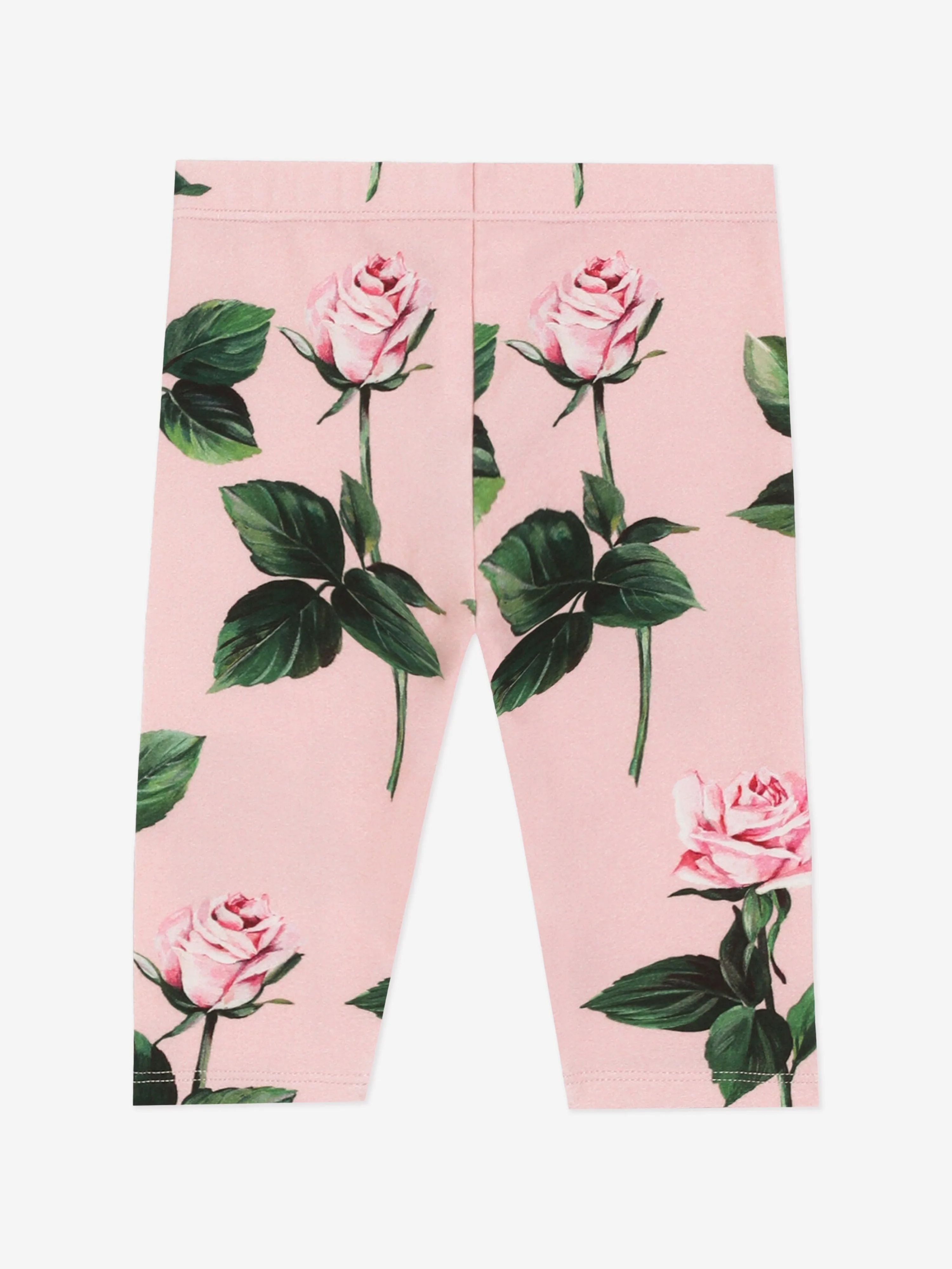 Baby Girls Rose Print Leggings in Pink