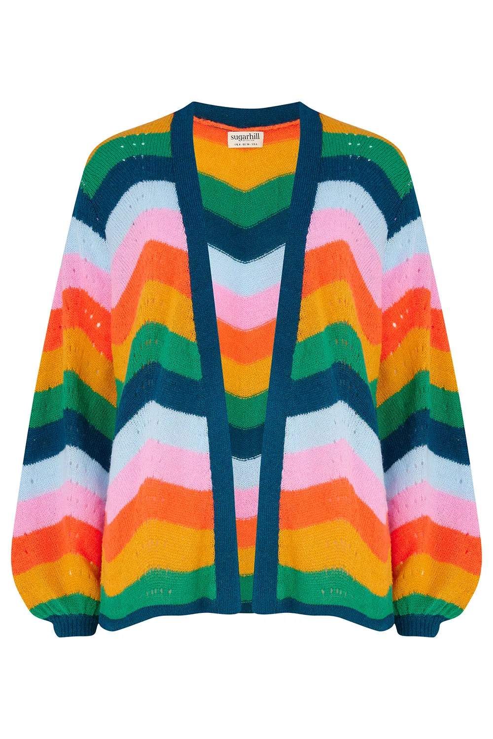 Bella Cardigan - Multi. Rainbow Waves