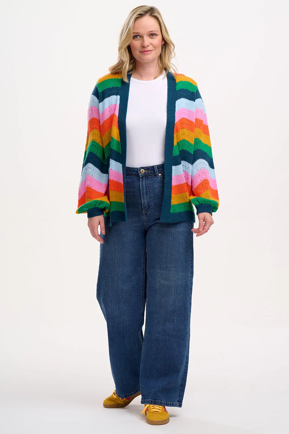 Bella Cardigan - Multi. Rainbow Waves