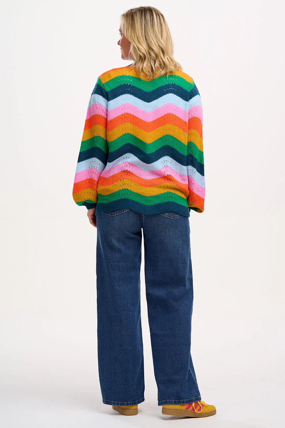 Bella Cardigan - Multi. Rainbow Waves