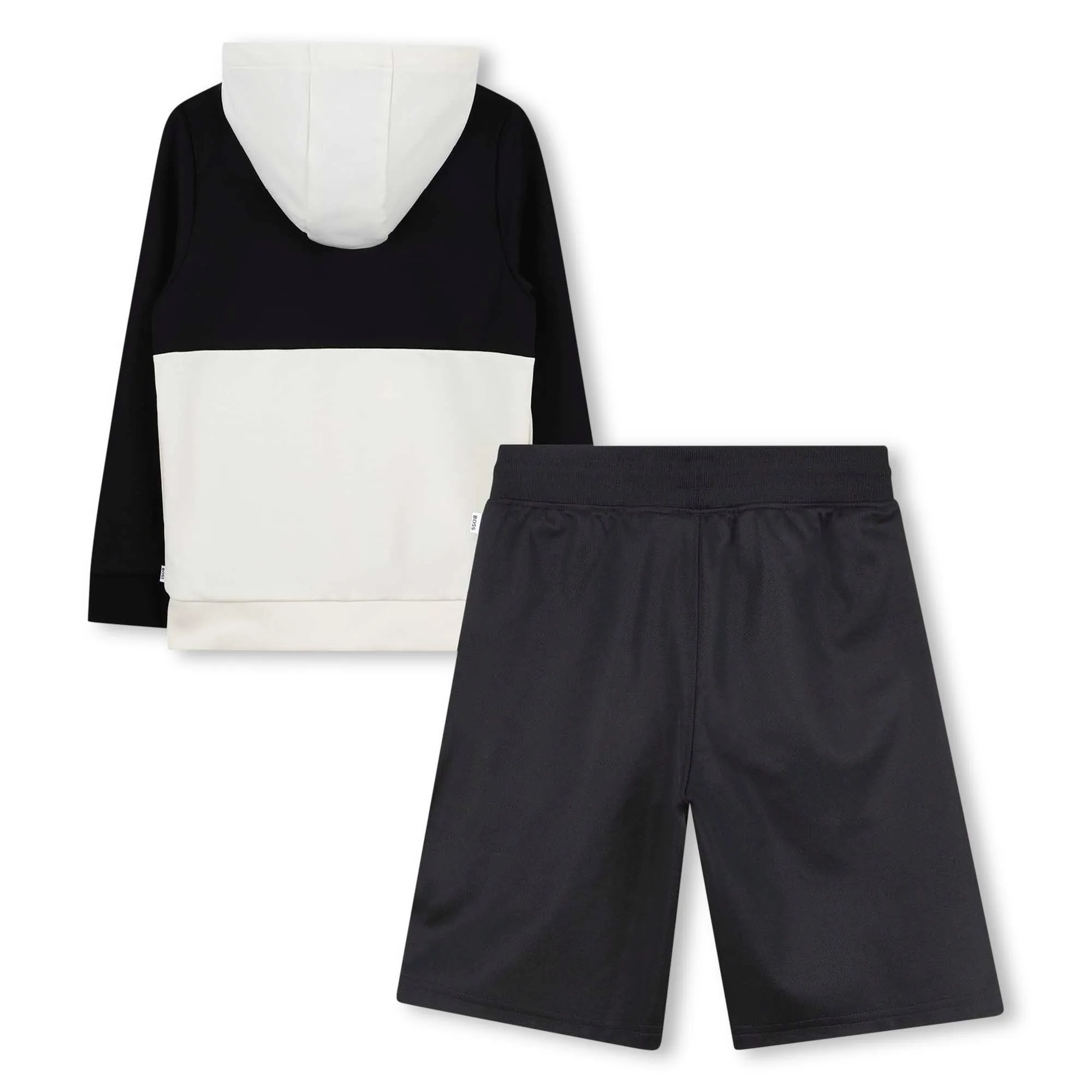 Black and White Workout Shorts Set