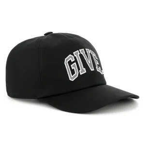 Black Front-Back Logo Cap