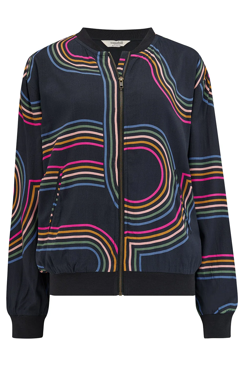 Bobbi Bomber Jacket - Black. Retro Racer