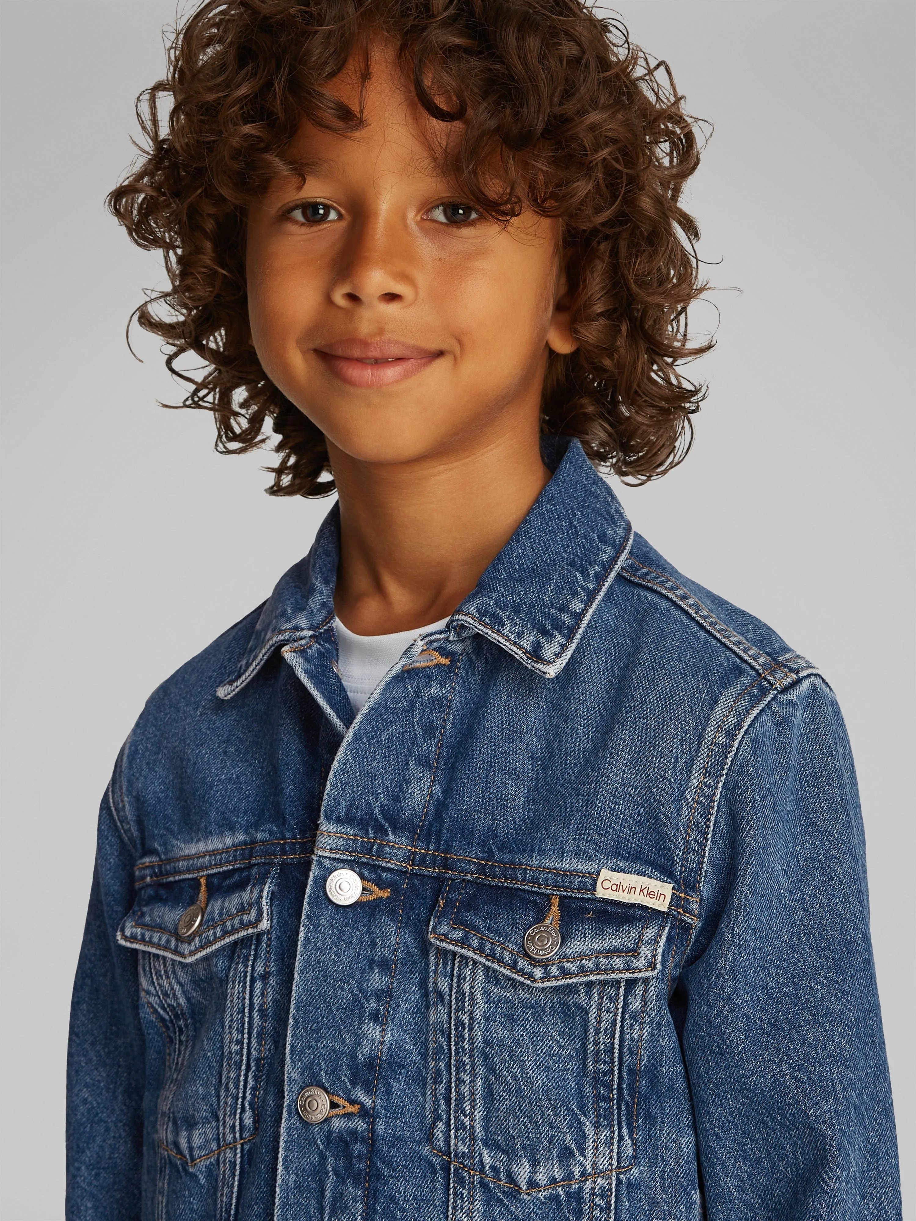 Boys Denim Trucker Jacket in Blue