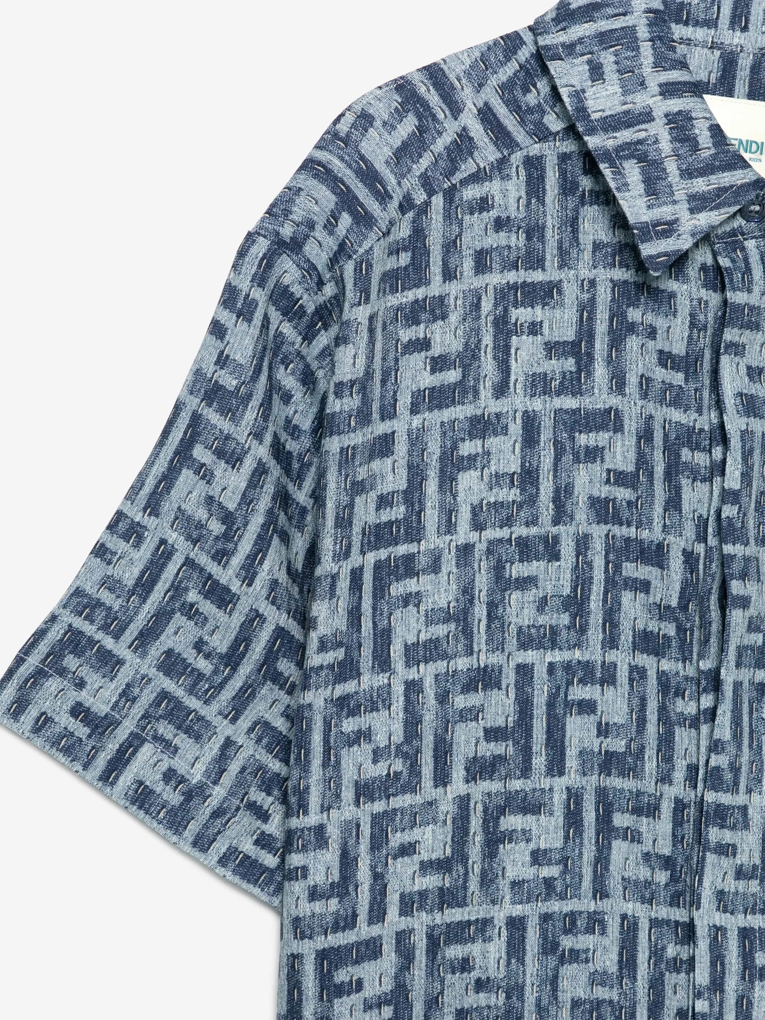 Boys FF Linen Shirt in Blue