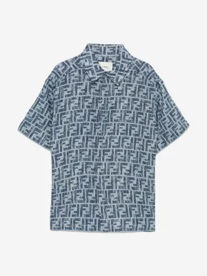 Boys FF Linen Shirt in Blue