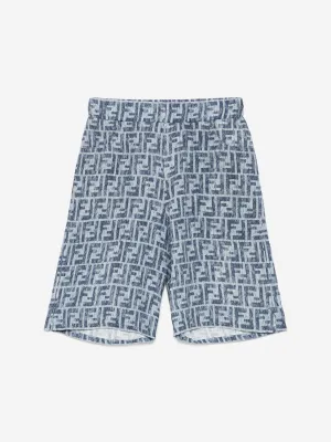 Boys FF Linen Shorts in Blue