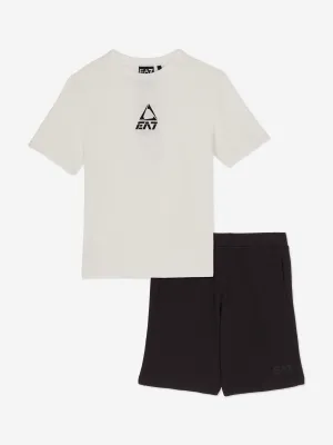 Boys Logo Short Set in White