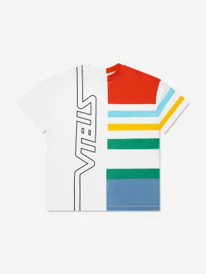 Boys Striped Logo T-Shirt in White