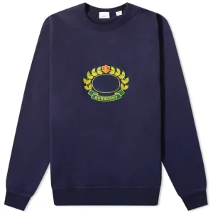 Burberry Navy Logo Embroidered Sweatshirt