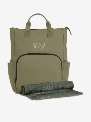 Calvin Klein Baby Rubber Changing Backpack in Green (41cm)