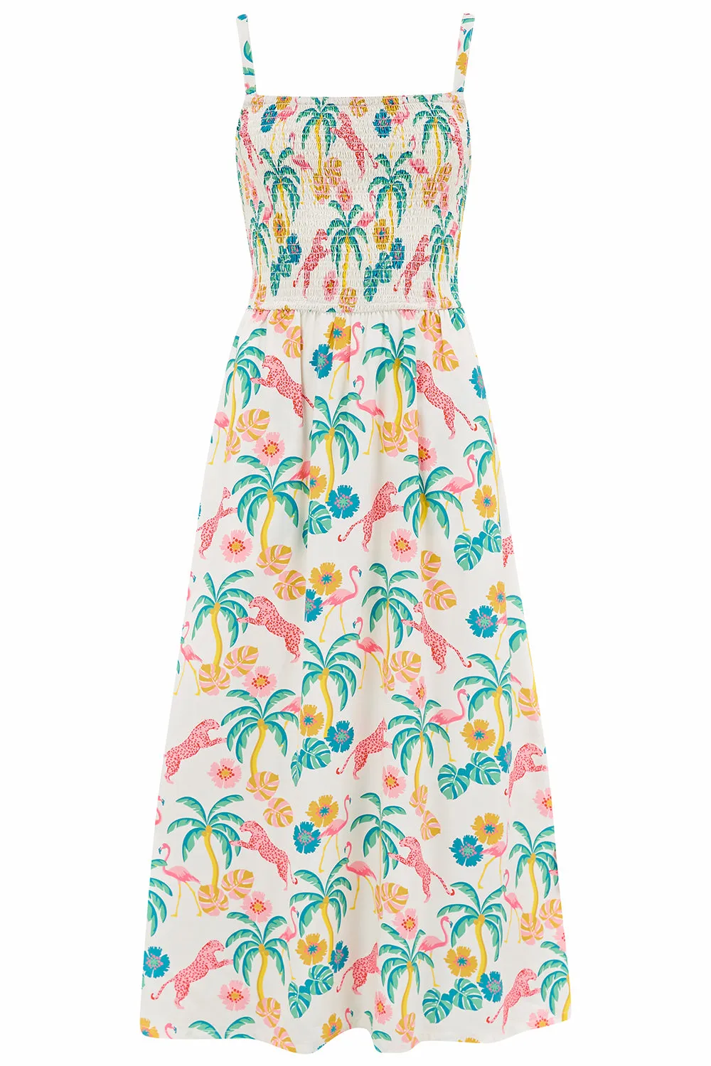 Christabel Sundress - Off-White/Multi. Summer Jungle