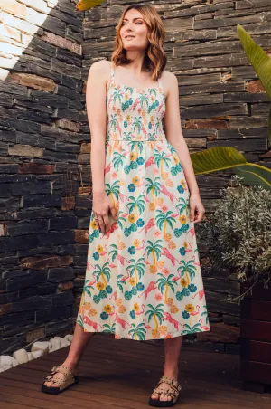Christabel Sundress - Off-White/Multi. Summer Jungle