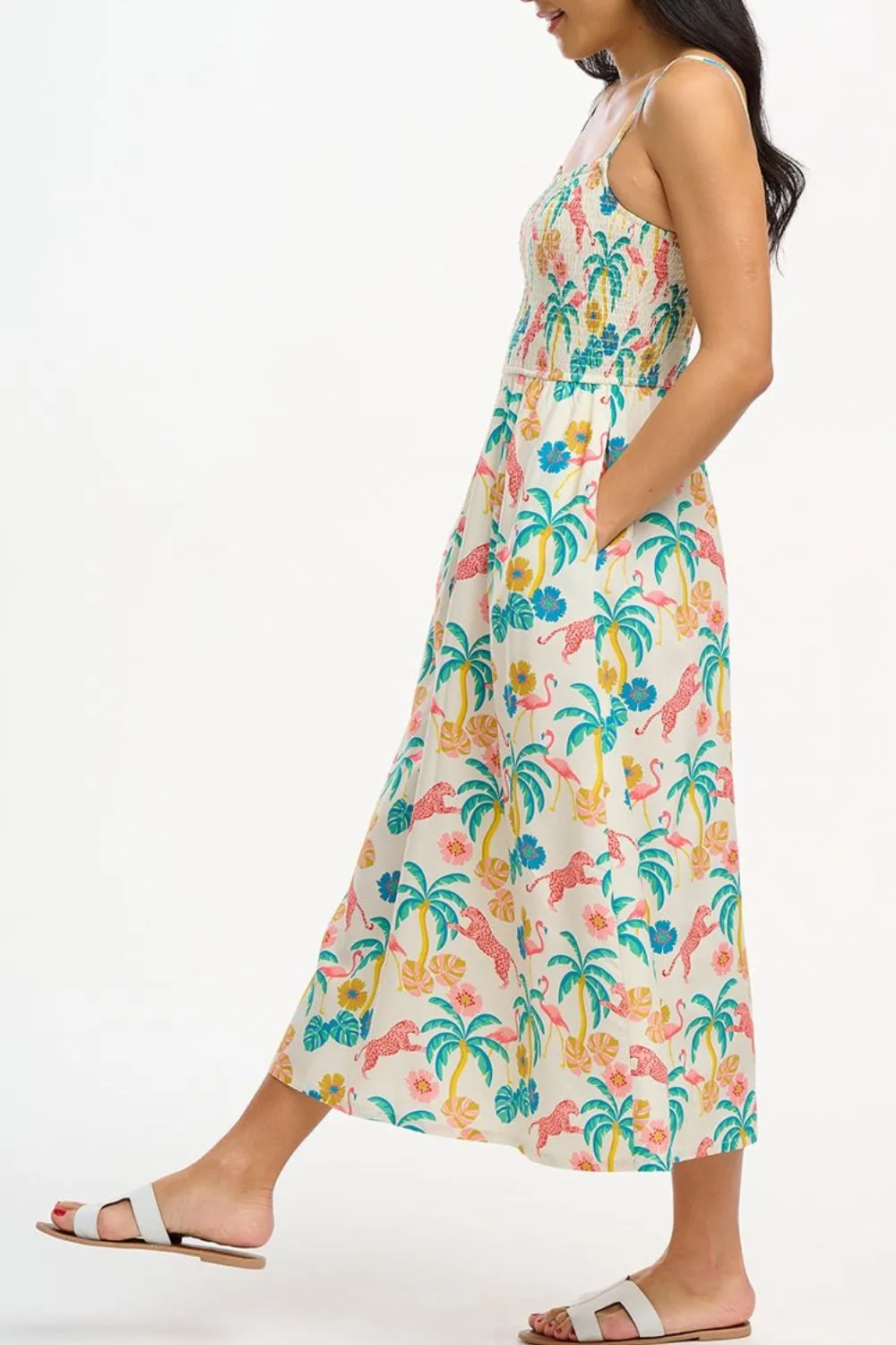 Christabel Sundress - Off-White/Multi. Summer Jungle