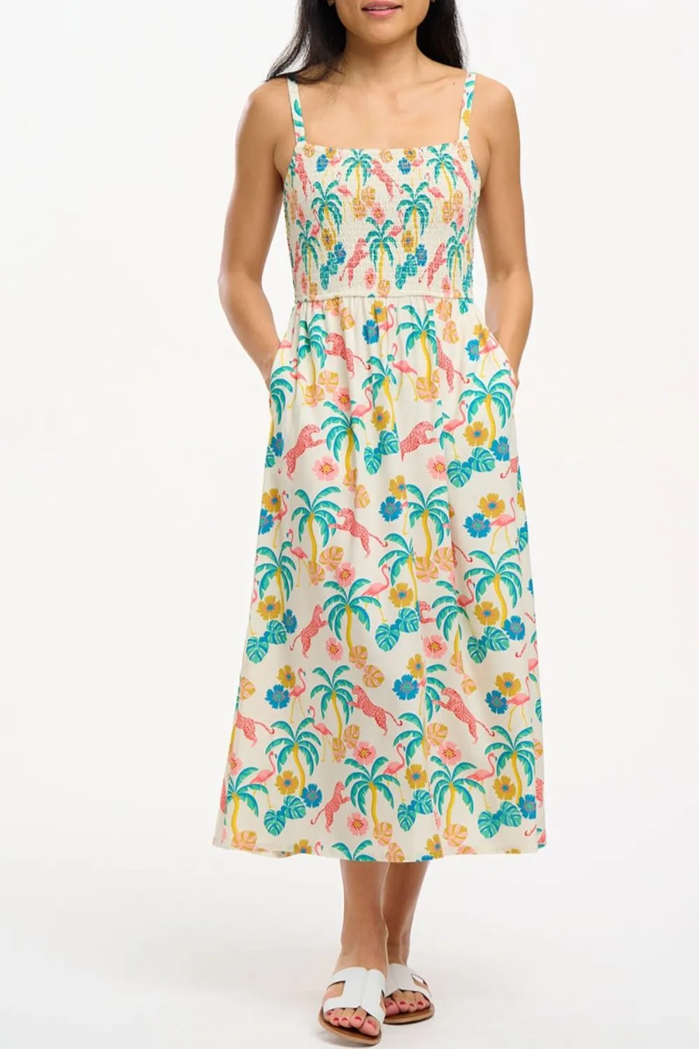 Christabel Sundress - Off-White/Multi. Summer Jungle
