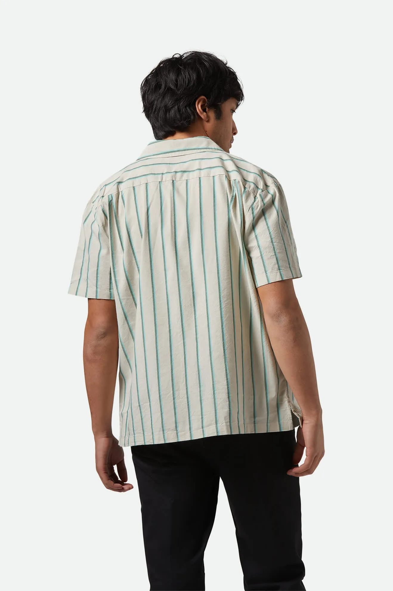 CRU Stripe Relaxed S/S Shirt - Beige/Pine Needle/Aquatic Green