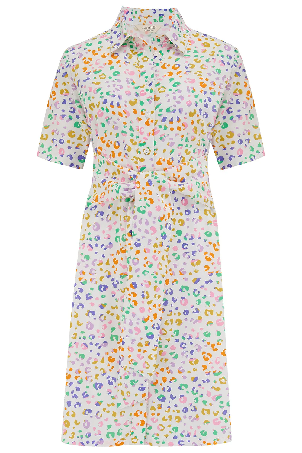 Dessie Shirt Dress - Off-White/Multi. Mottled Leopard