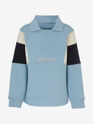 Emporio Armani Boys Colourblock Sweatshirt in Blue
