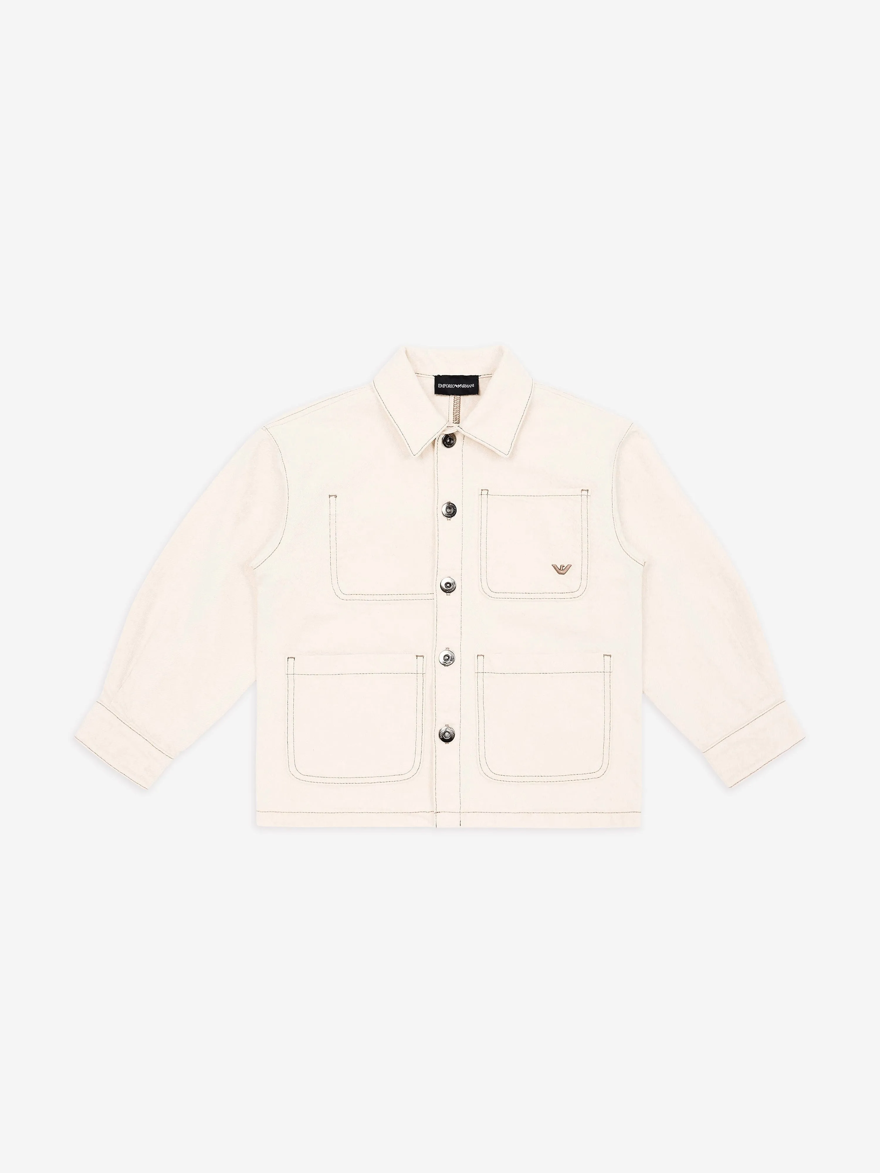 Emporio Armani Boys Cotton Jacket in Beige