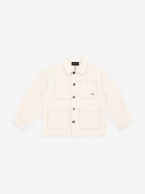 Emporio Armani Boys Cotton Jacket in Beige