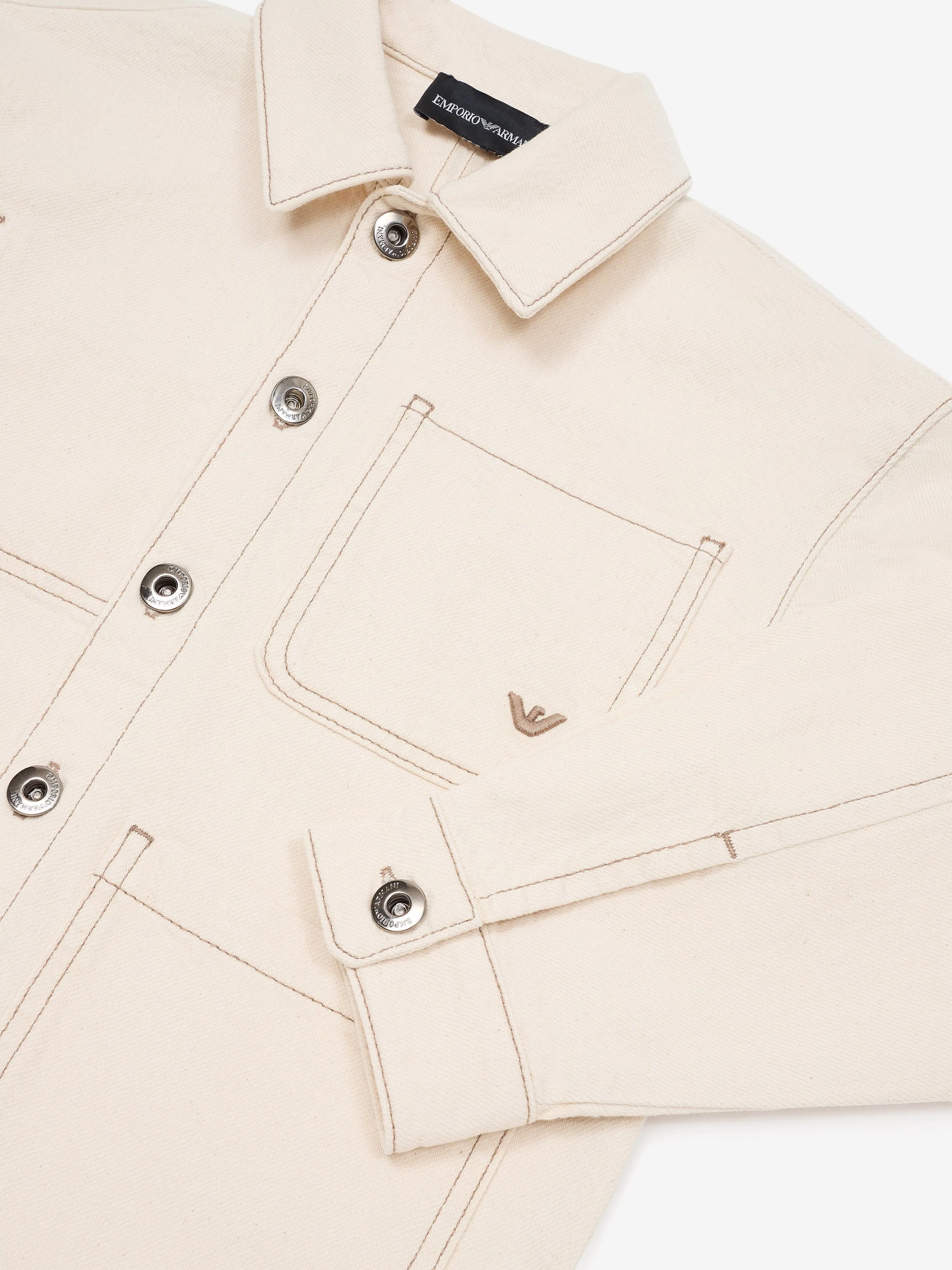 Emporio Armani Boys Cotton Jacket in Beige
