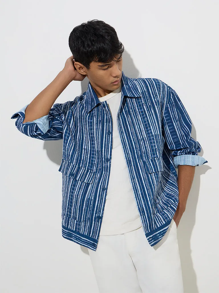 ETA Indigo Striped Relaxed-Fit Cotton Shirt