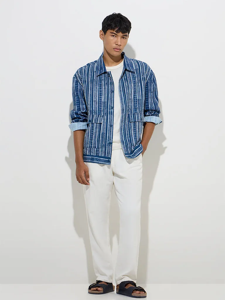 ETA Indigo Striped Relaxed-Fit Cotton Shirt