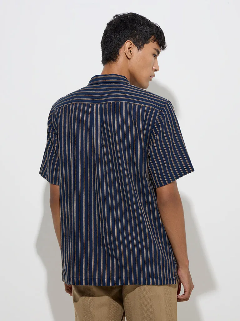 ETA Indigo Striped Relaxed-Fit Cotton Shirt