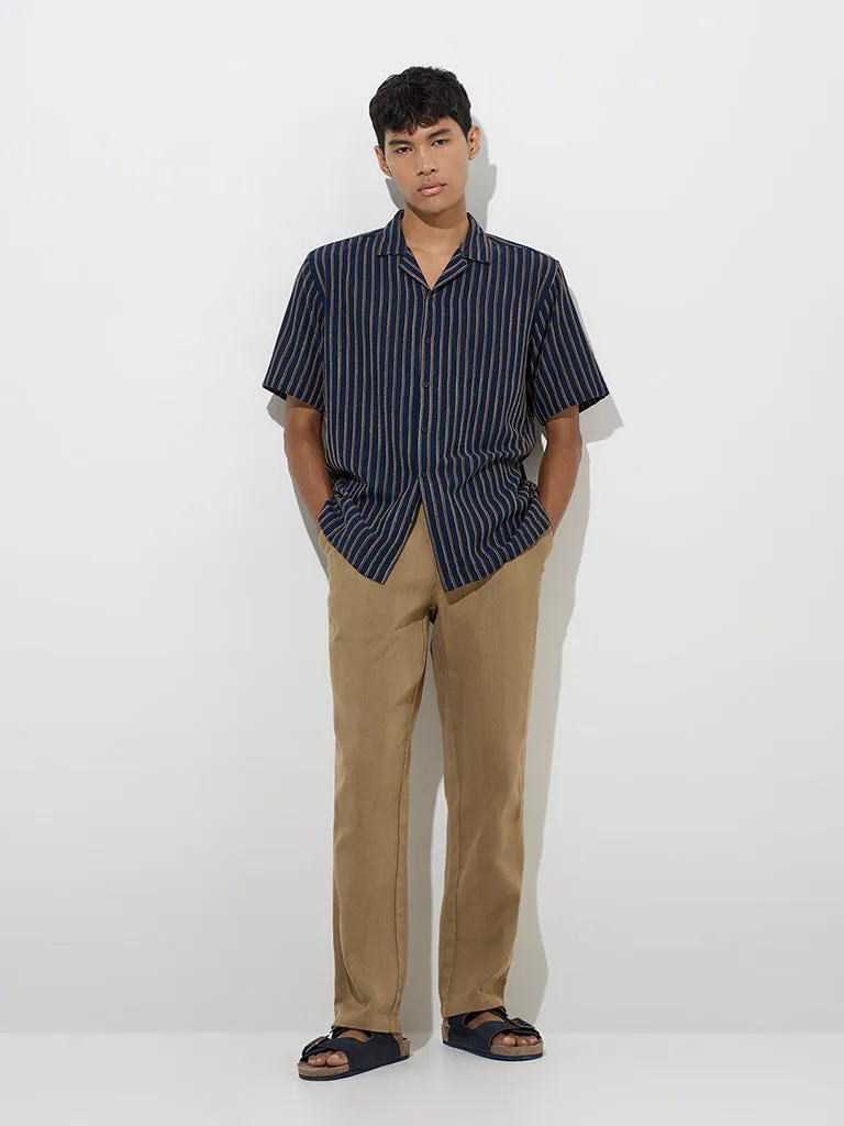 ETA Indigo Striped Relaxed-Fit Cotton Shirt
