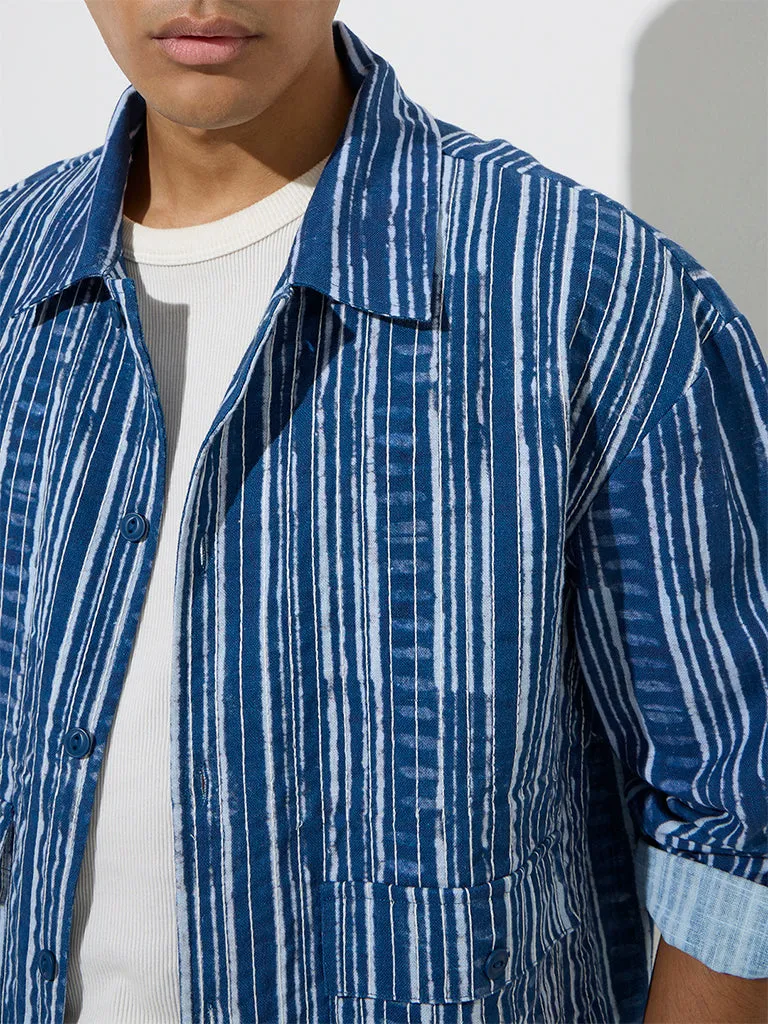ETA Indigo Striped Relaxed-Fit Cotton Shirt