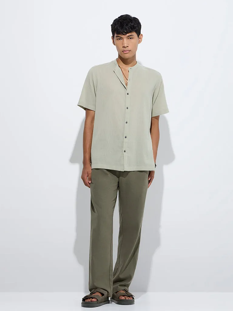 ETA Olive Relaxed-Fit Mid-Rise Cotton-Blend Chinos