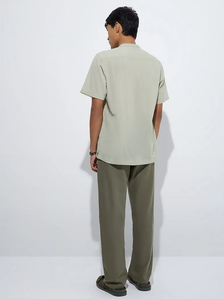 ETA Olive Relaxed-Fit Mid-Rise Cotton-Blend Chinos