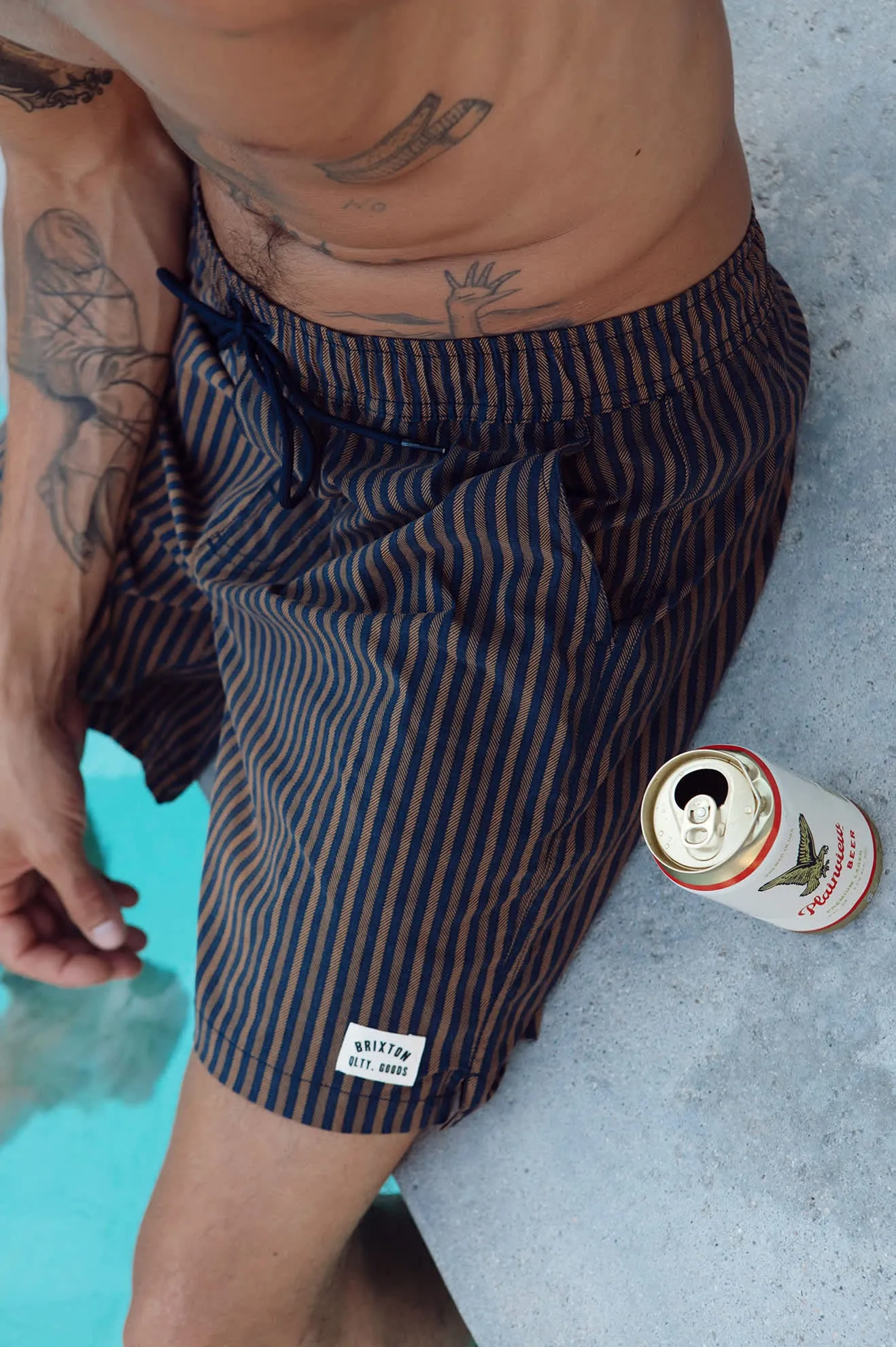 Everyday Stretch Hybrid Short 5.5 - Washed Navy/Sunbaked Herringbone