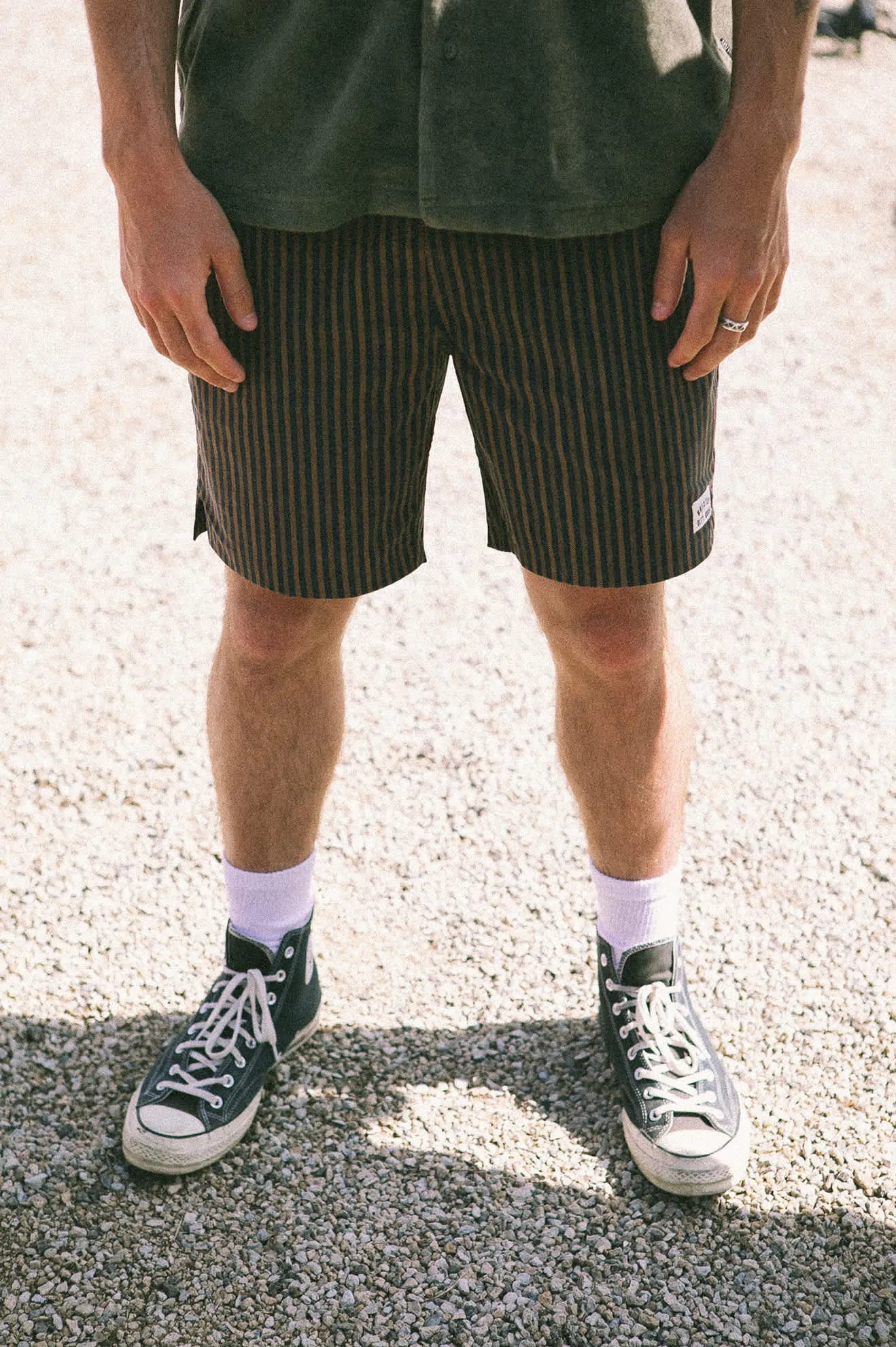 Everyday Stretch Hybrid Short 5.5 - Washed Navy/Sunbaked Herringbone
