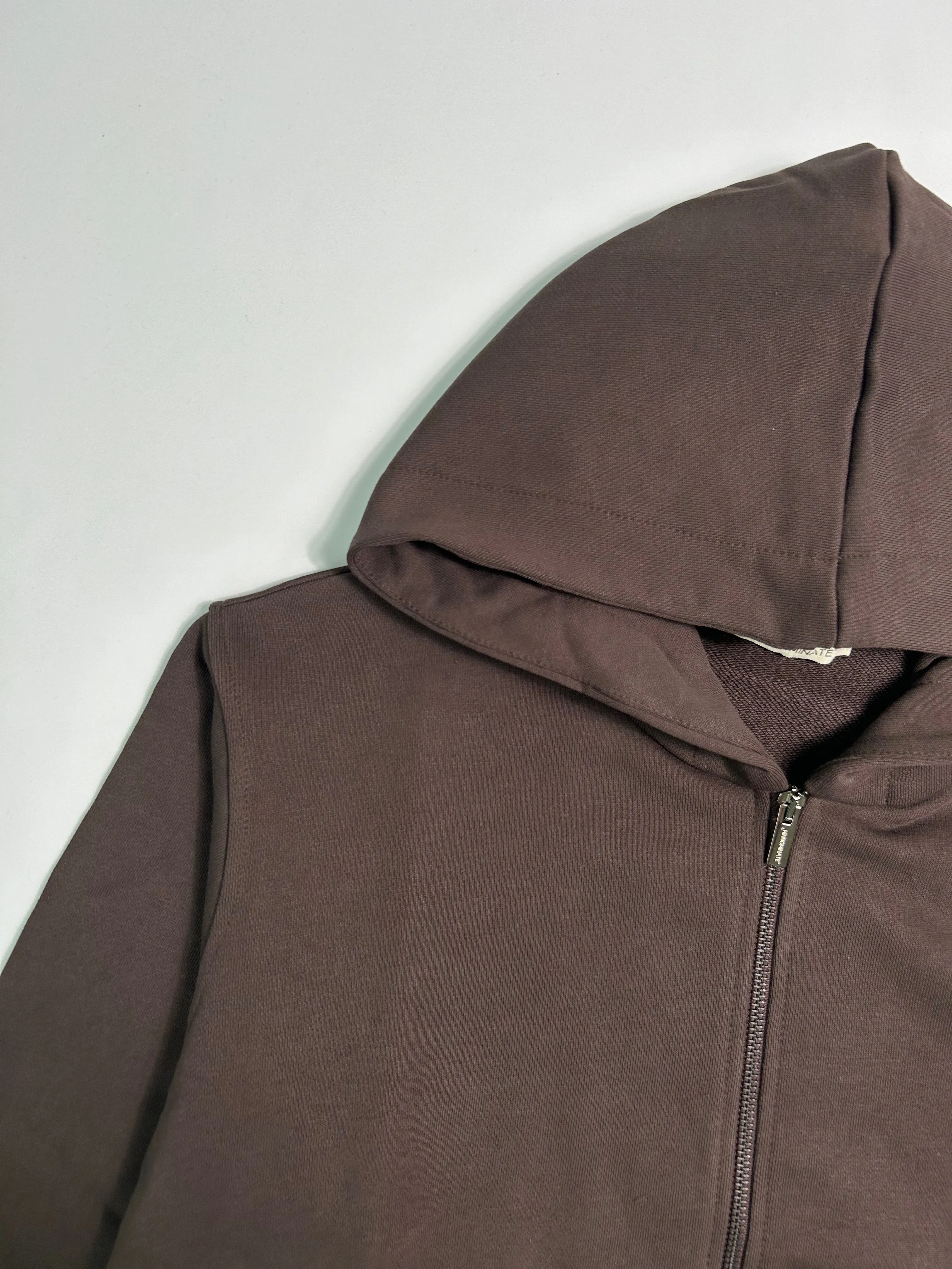Felpa Cappuccio Full Zip Corta Con Stampa Sul Davanti