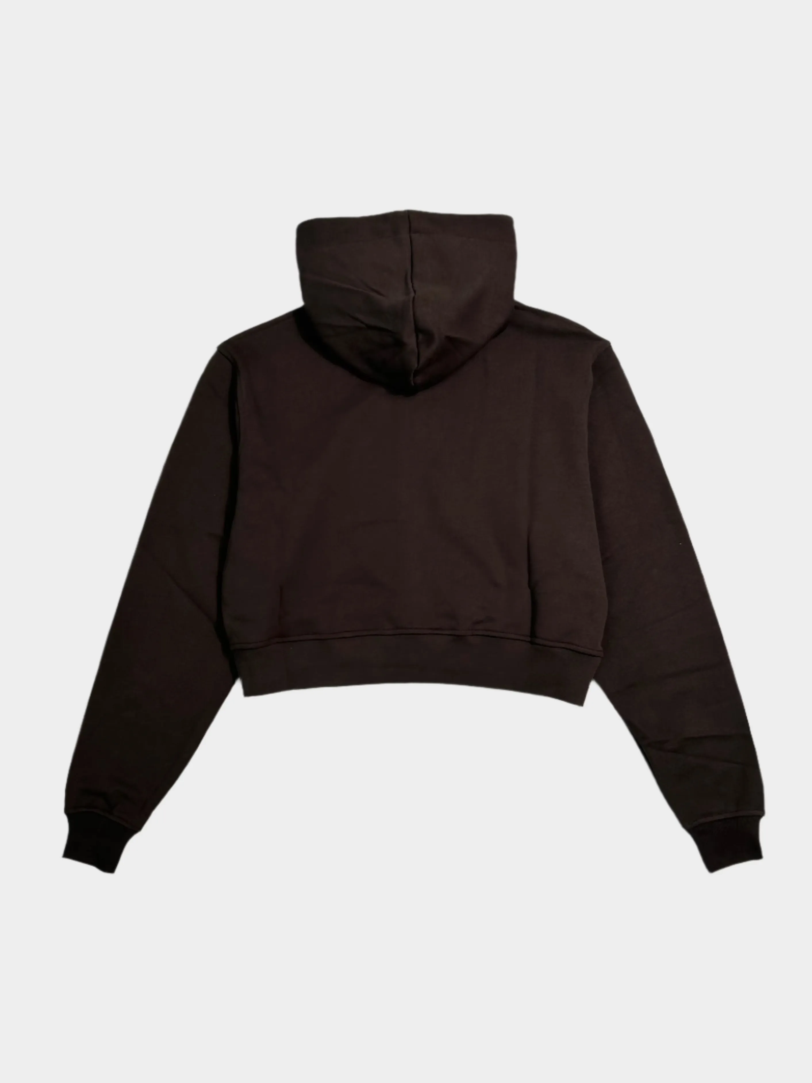 Felpa Cappuccio Full Zip Corta Con Stampa Sul Davanti
