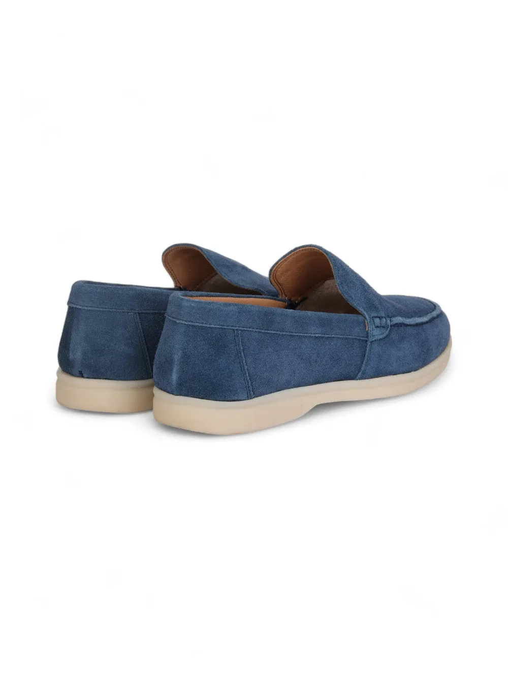 Flat Low Navy Moccasin Casual Shoes