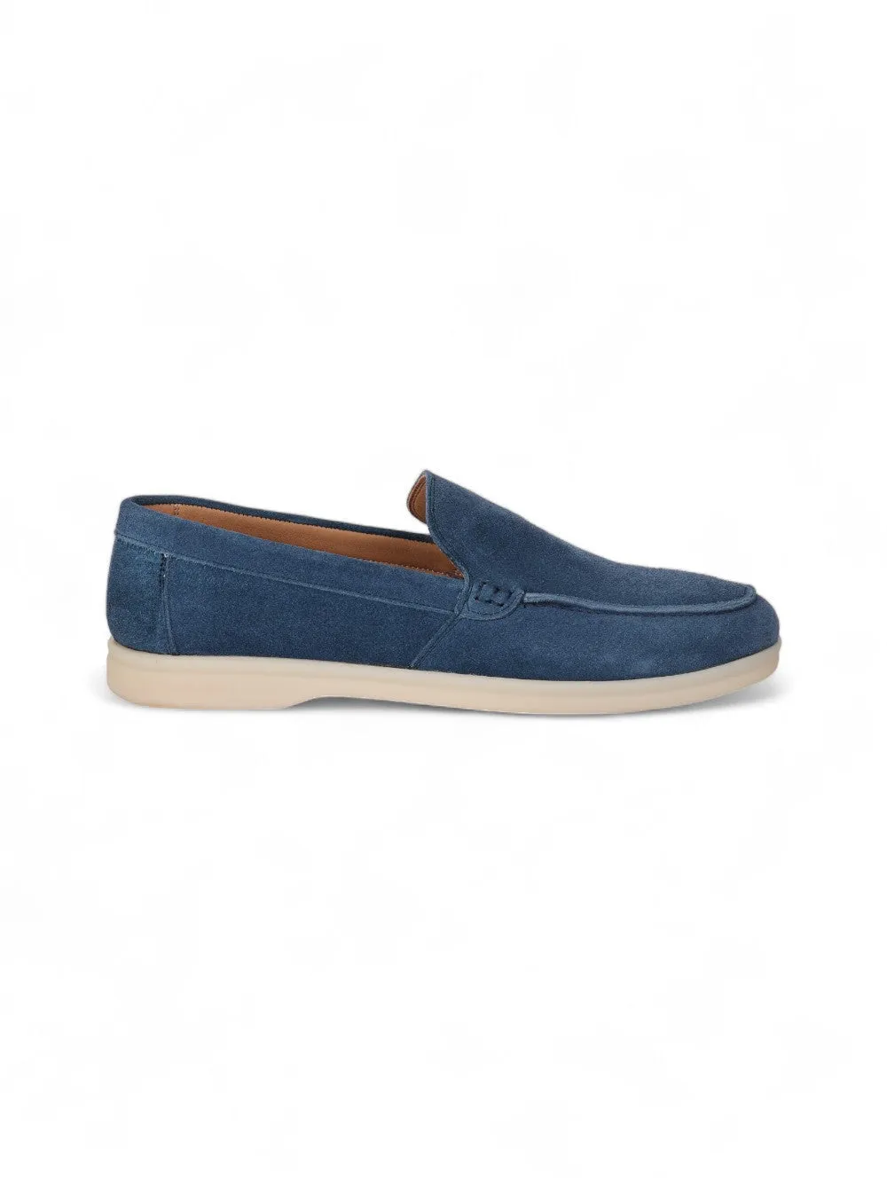 Flat Low Navy Moccasin Casual Shoes