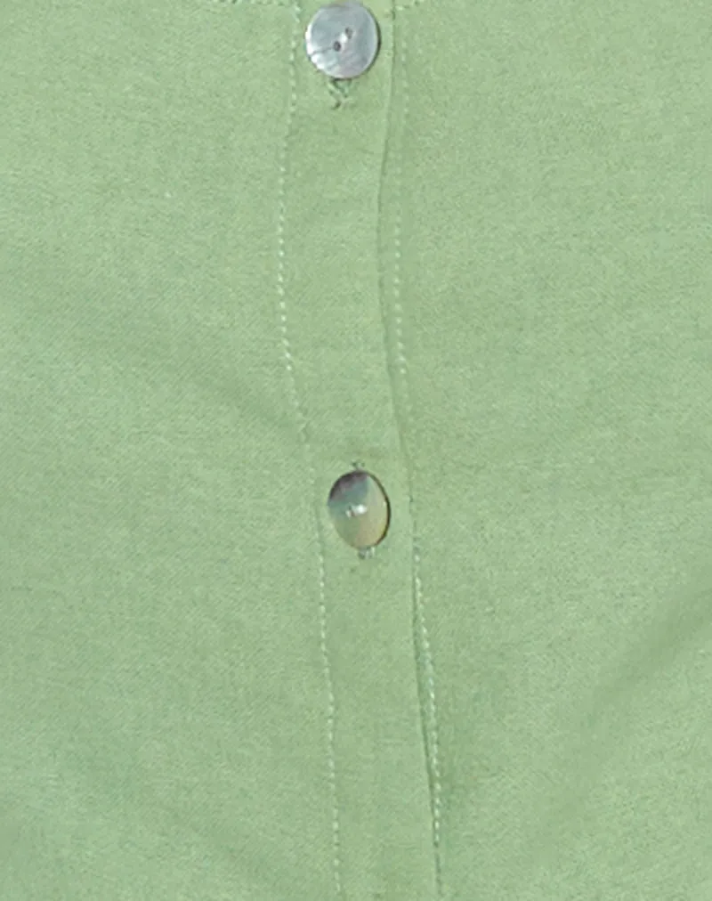 Ganita Vest in Linen Minty Green