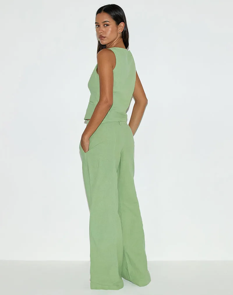 Ganita Vest in Linen Minty Green