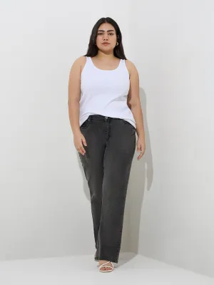 Gia White Ribbed Cotton-Blend Tank Top
